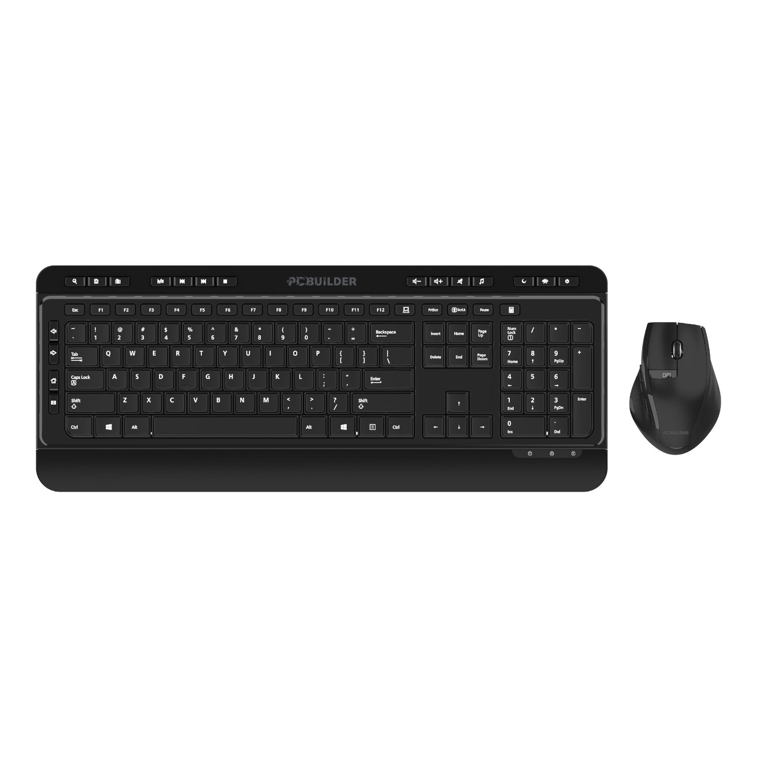 PCBuilder ALPHA Silent Wireless Keyboard and Mouse Combo - Wolf Media Store