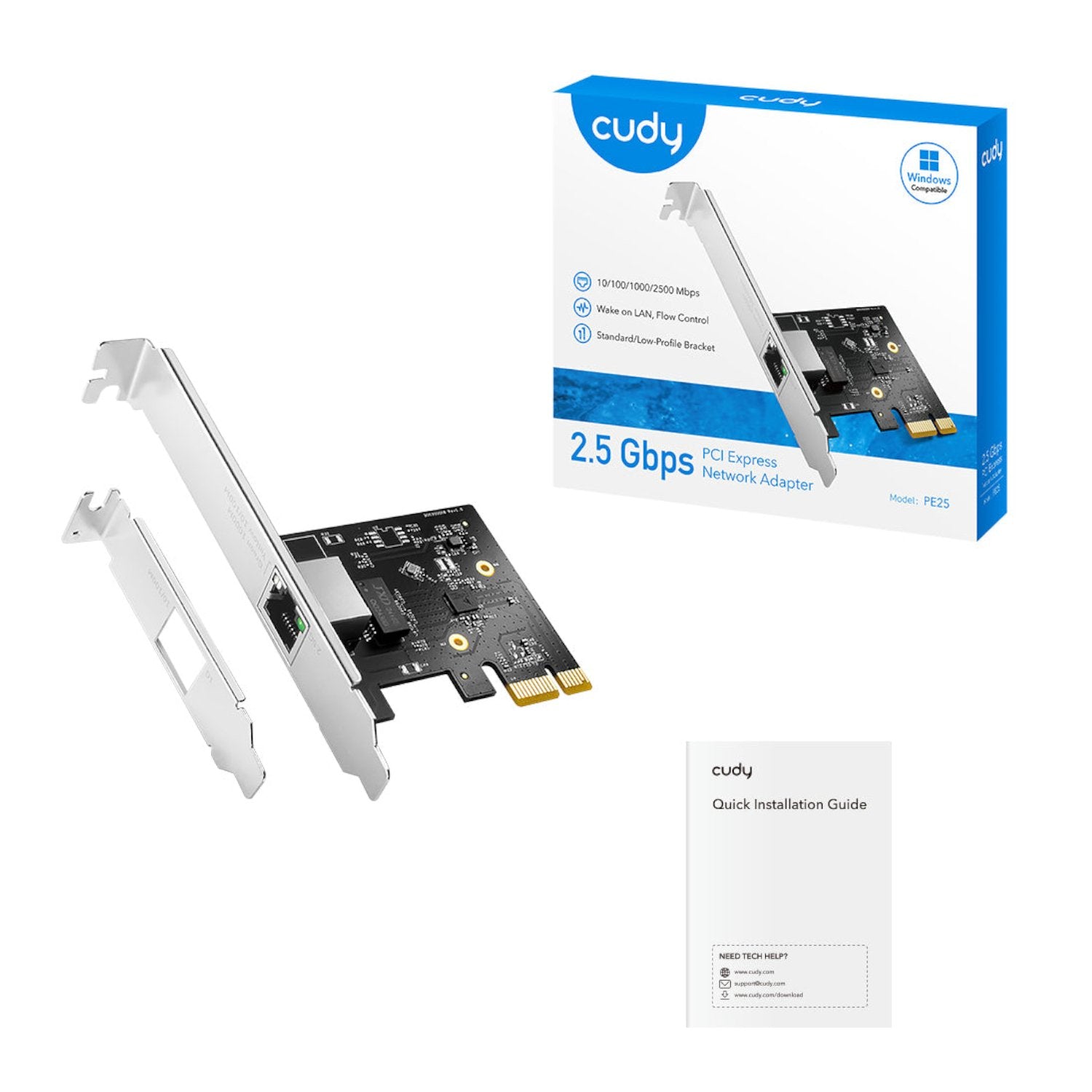Cudy 2.5Gbps PCI-E Ethernet Adapter-Wolf Media Store