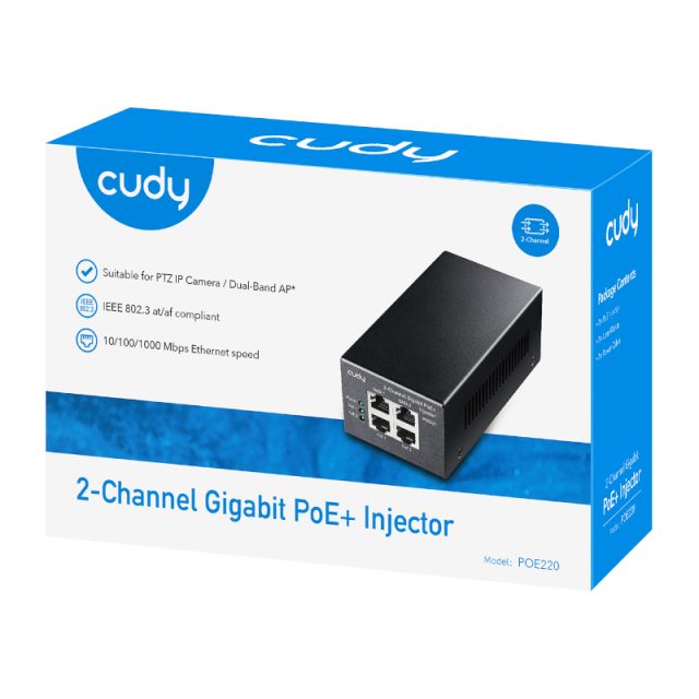 Cudy 2-Channel 30W Gigabit PoE+ Injector-Wolf Media Store