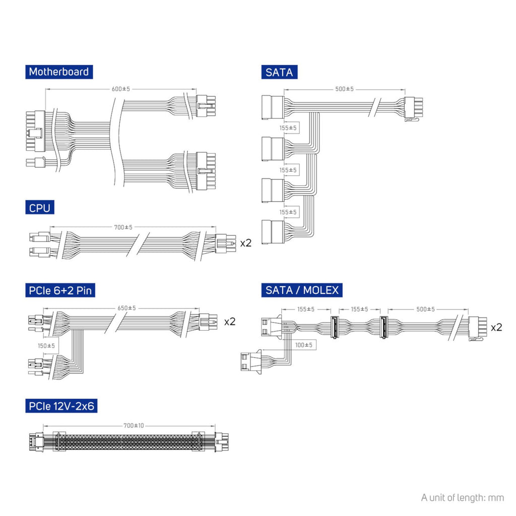 FSP VITA GM 1000W Gold Power Supply - ATX 3.1, PCIe 5.1, 80 Plus Gold - Wolf Media Store