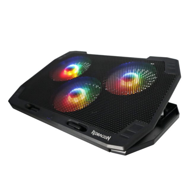 REDRAGON Dual USB 3 Fan RGB Gaming Notebook Stand-Wolf Media Store