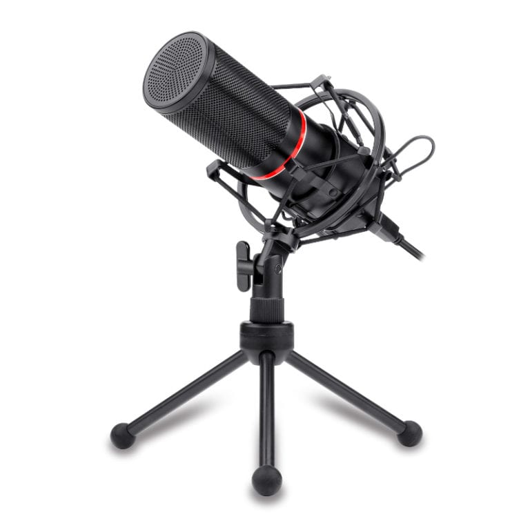 REDRAGON BLAZAR Cardioid USB Gaming Mic and Tripod - Black-Wolf Media Store
