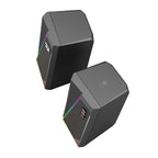 REDRAGON 2.0 Satellite Speaker ANVIL 2 x 3W RGB USB|Aux Gaming Speaker - Black-Wolf Media Store