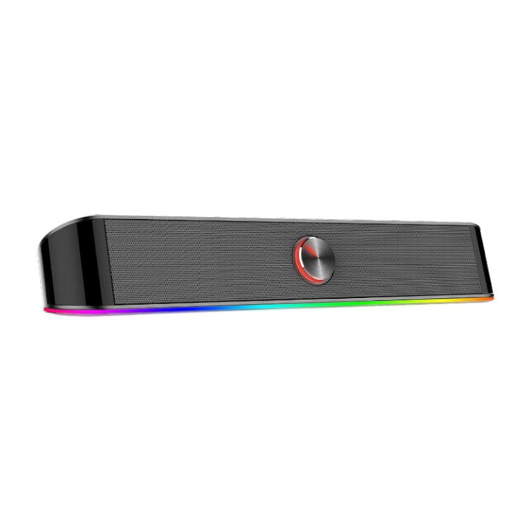 REDRAGON 2.0 Sound Bar ADIEMUS 2 x 3W RGB USB|Aux PC Gaming Speaker - Black-Wolf Media Store