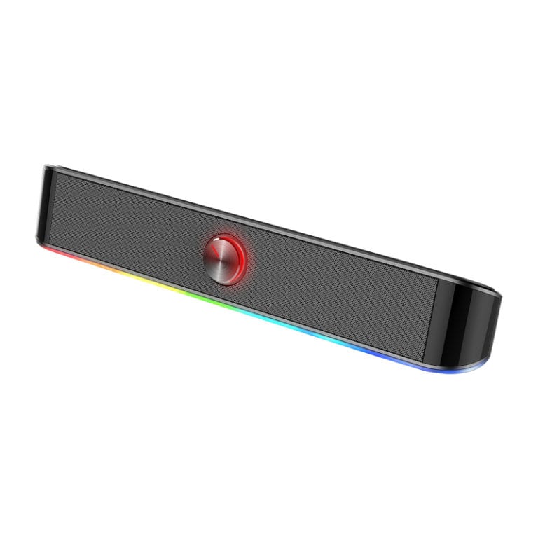 REDRAGON 2.0 Sound Bar ADIEMUS 2 x 3W RGB USB|Aux PC Gaming Speaker - Black-Wolf Media Store