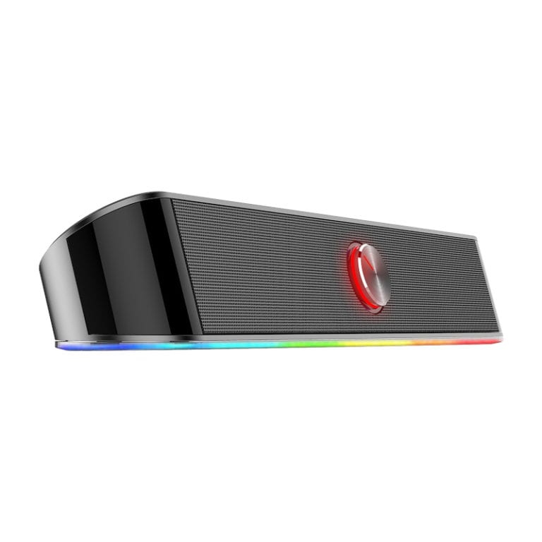 REDRAGON 2.0 Sound Bar ADIEMUS 2 x 3W RGB USB|Aux PC Gaming Speaker - Black-Wolf Media Store