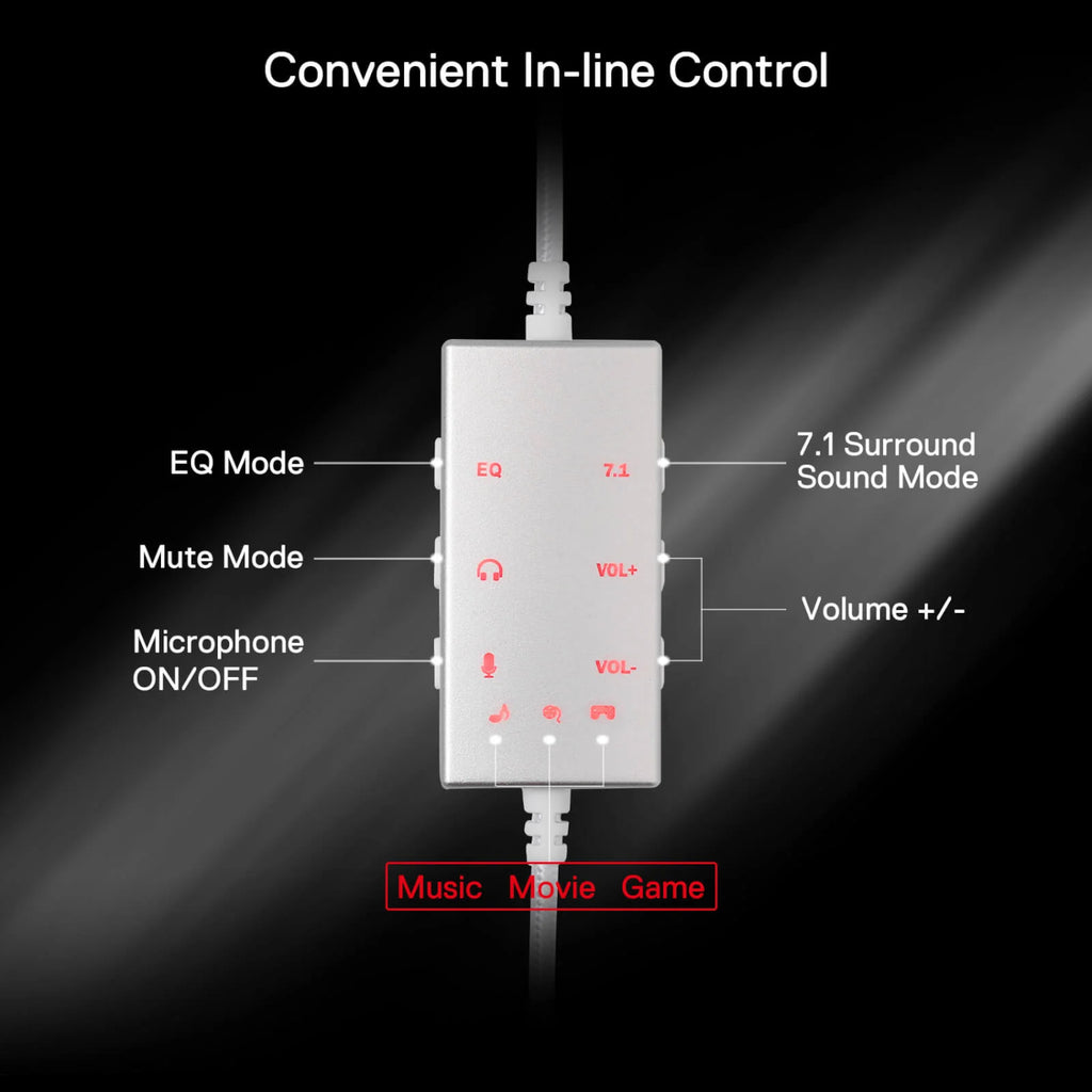 REDRAGON Over-Ear AURORA Gaming Headset - White-Wolf Media Store