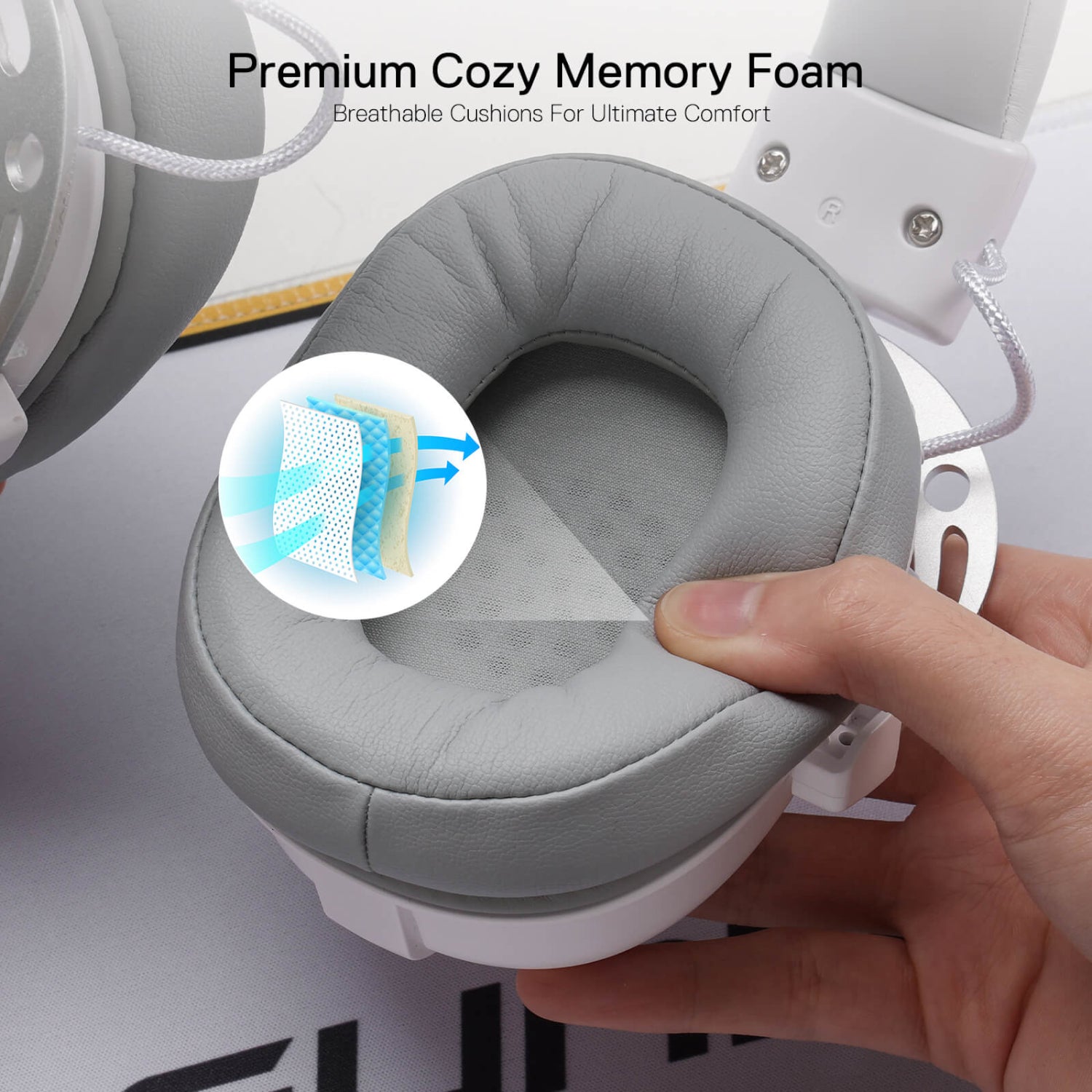 REDRAGON Over-Ear AURORA Gaming Headset - White-Wolf Media Store