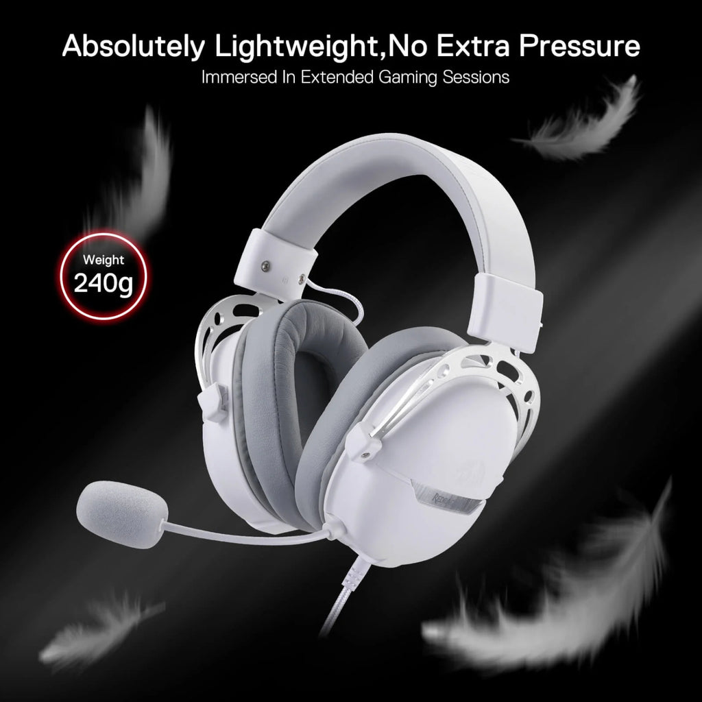 REDRAGON Over-Ear AURORA Gaming Headset - White-Wolf Media Store