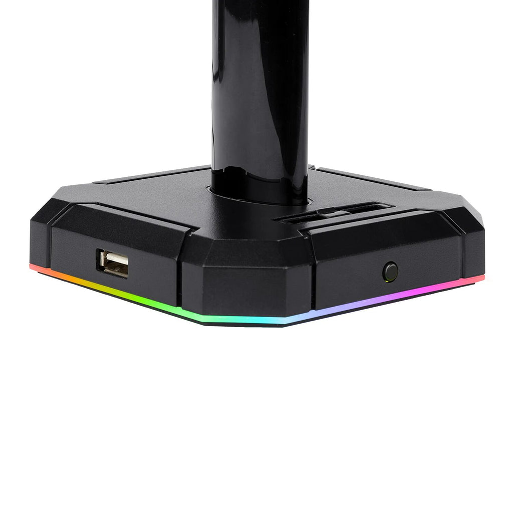 Redragon HA300 Scepter Pro RGB Headset Stand with USB Hub (4 x USB 2.0, RGB Lighting)-Wolf Media Store