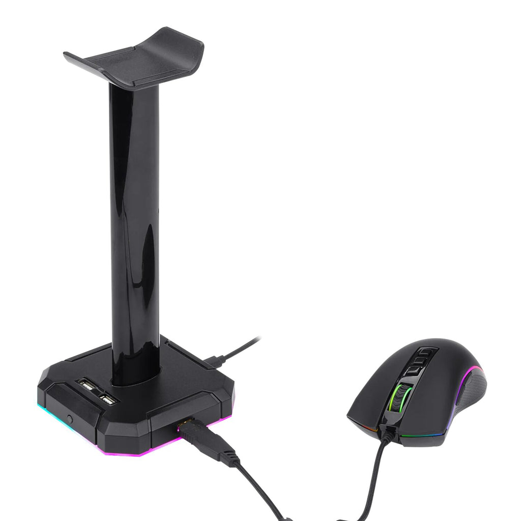 Redragon HA300 Scepter Pro RGB Headset Stand with USB Hub (4 x USB 2.0, RGB Lighting)-Wolf Media Store