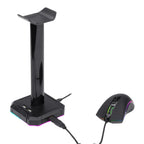 Redragon HA300 Scepter Pro RGB Headset Stand with USB Hub (4 x USB 2.0, RGB Lighting)-Wolf Media Store