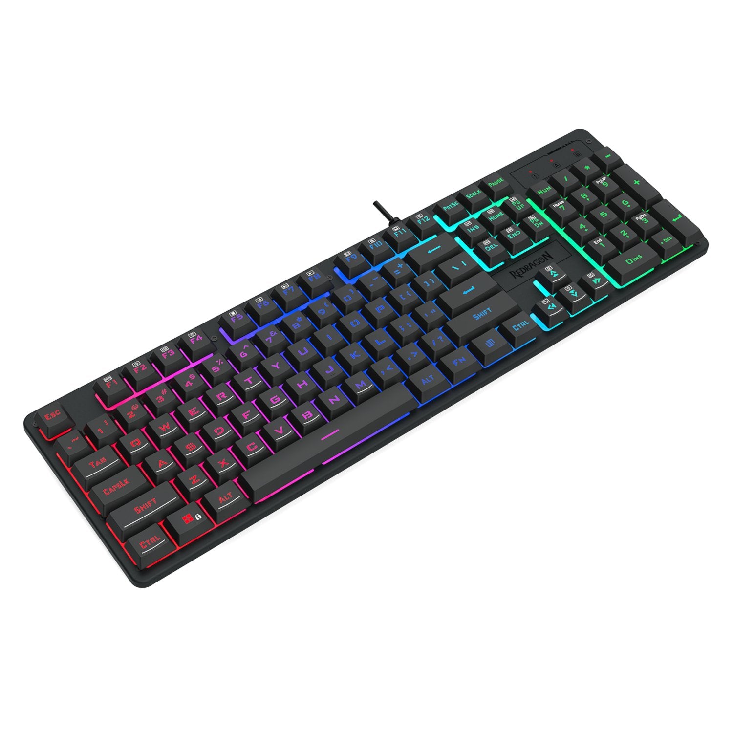 Redragon K521 Upgrade Rainbow LED 104-Key Membrane Gaming Keyboard-Wolf Media Store