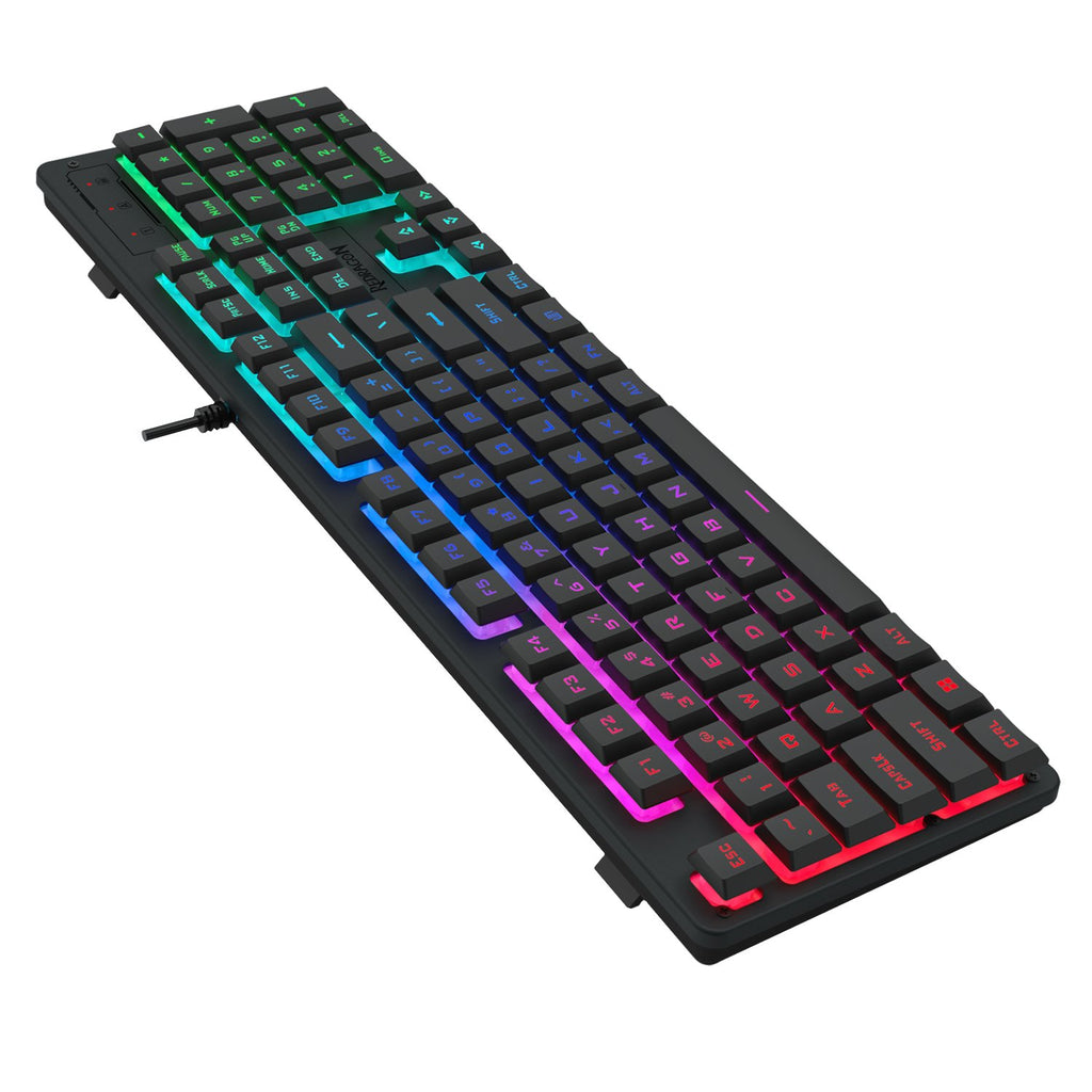 Redragon K521 Upgrade Rainbow LED 104-Key Membrane Gaming Keyboard-Wolf Media Store