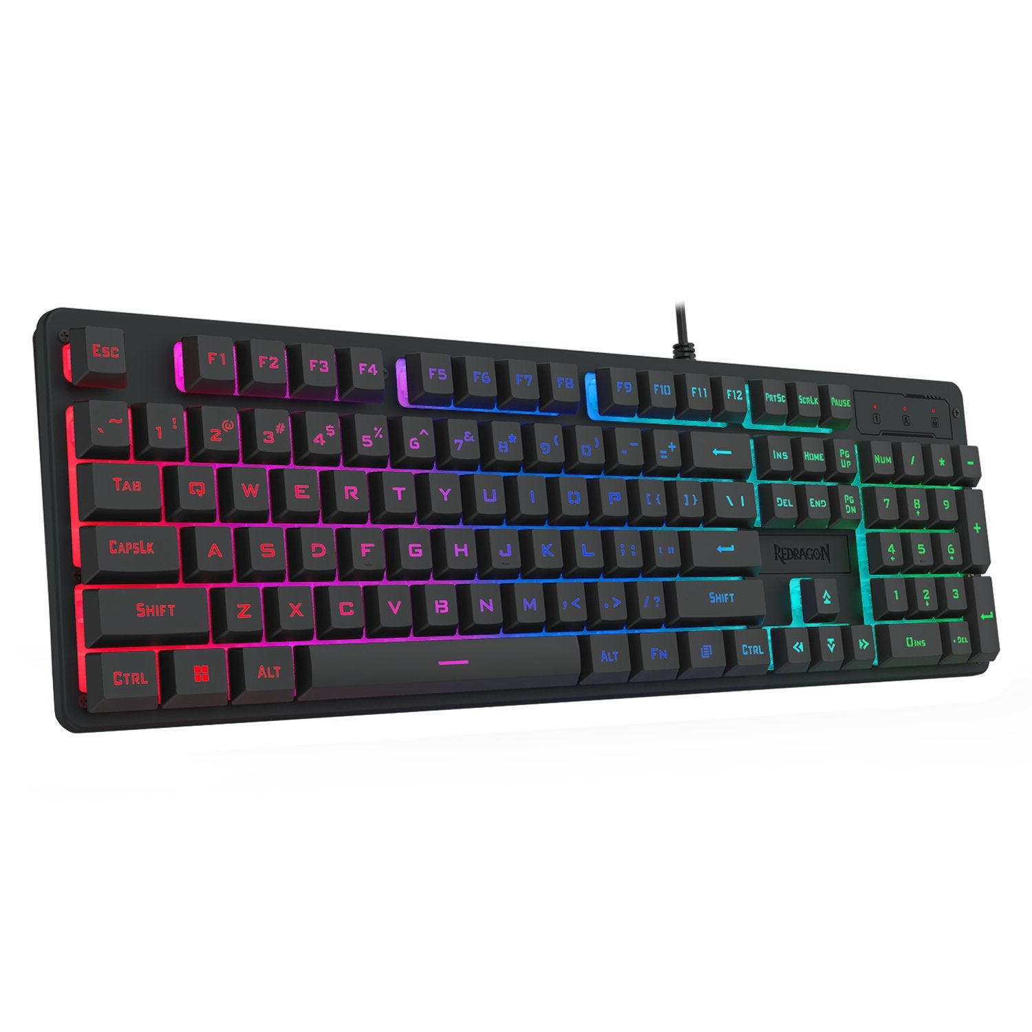 Redragon K521 Upgrade Rainbow LED 104-Key Membrane Gaming Keyboard-Wolf Media Store