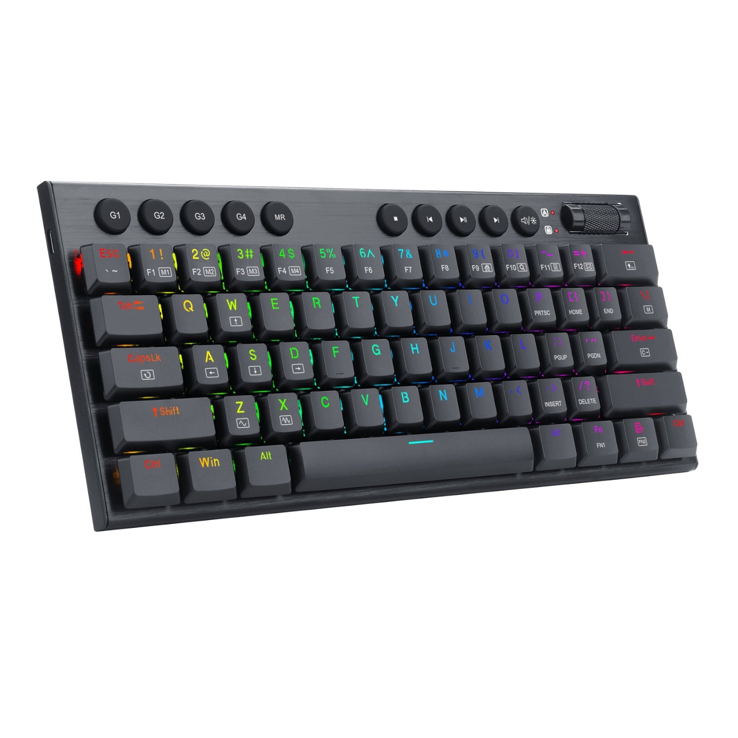 REDRAGON Horus Mini 61Key Red Switch RGB Low Profile Gaming Mechanical Keyboard - Black-Wolf Media Store