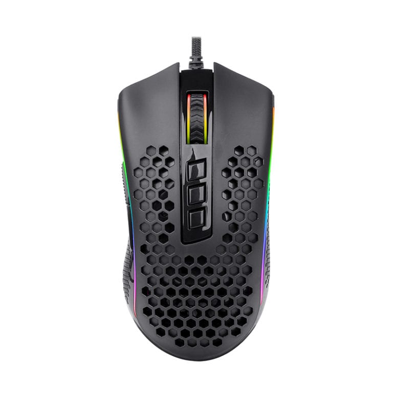 REDRAGON STORM 12400DPI 7 Buttons|Ergonomic Design|P3327 Optical Sensor|Lightweight Body|RGB Backlit gaming Mouse - Black-Wolf Media Store
