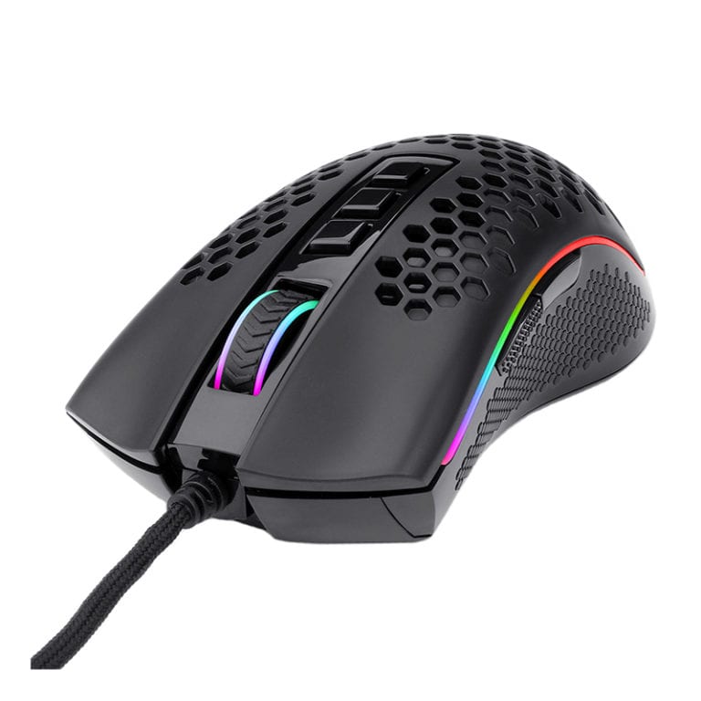 REDRAGON STORM 12400DPI 7 Buttons|Ergonomic Design|P3327 Optical Sensor|Lightweight Body|RGB Backlit gaming Mouse - Black-Wolf Media Store