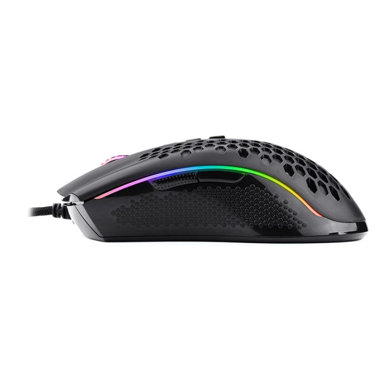 REDRAGON STORM 12400DPI 7 Buttons|Ergonomic Design|P3327 Optical Sensor|Lightweight Body|RGB Backlit gaming Mouse - Black-Wolf Media Store