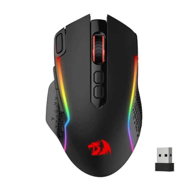 REDRAGON Taipan Pro 10000DPI RGB Wireless Gaming Mouse - Black-Wolf Media Store