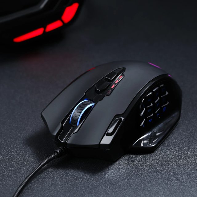 REDRAGON IMPACT 12400DPI MMO Gaming Mouse - Black-Wolf Media Store