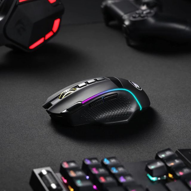 REDRAGON Enlightment 19000DPI RGB Wireless Gaming Mouse - Black-Wolf Media Store