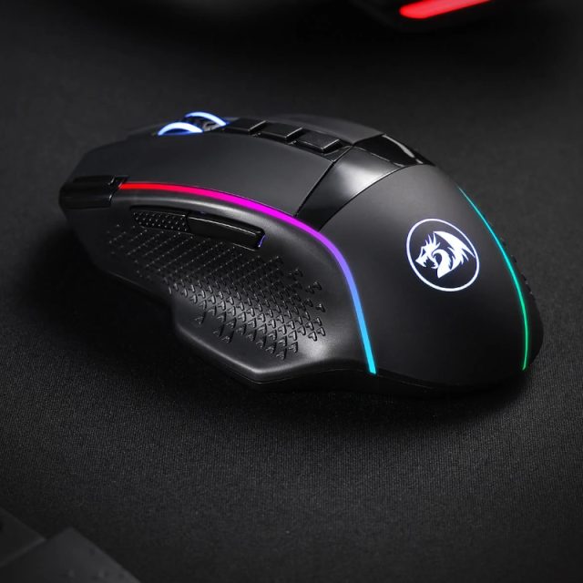 REDRAGON Enlightment 19000DPI RGB Wireless Gaming Mouse - Black-Wolf Media Store