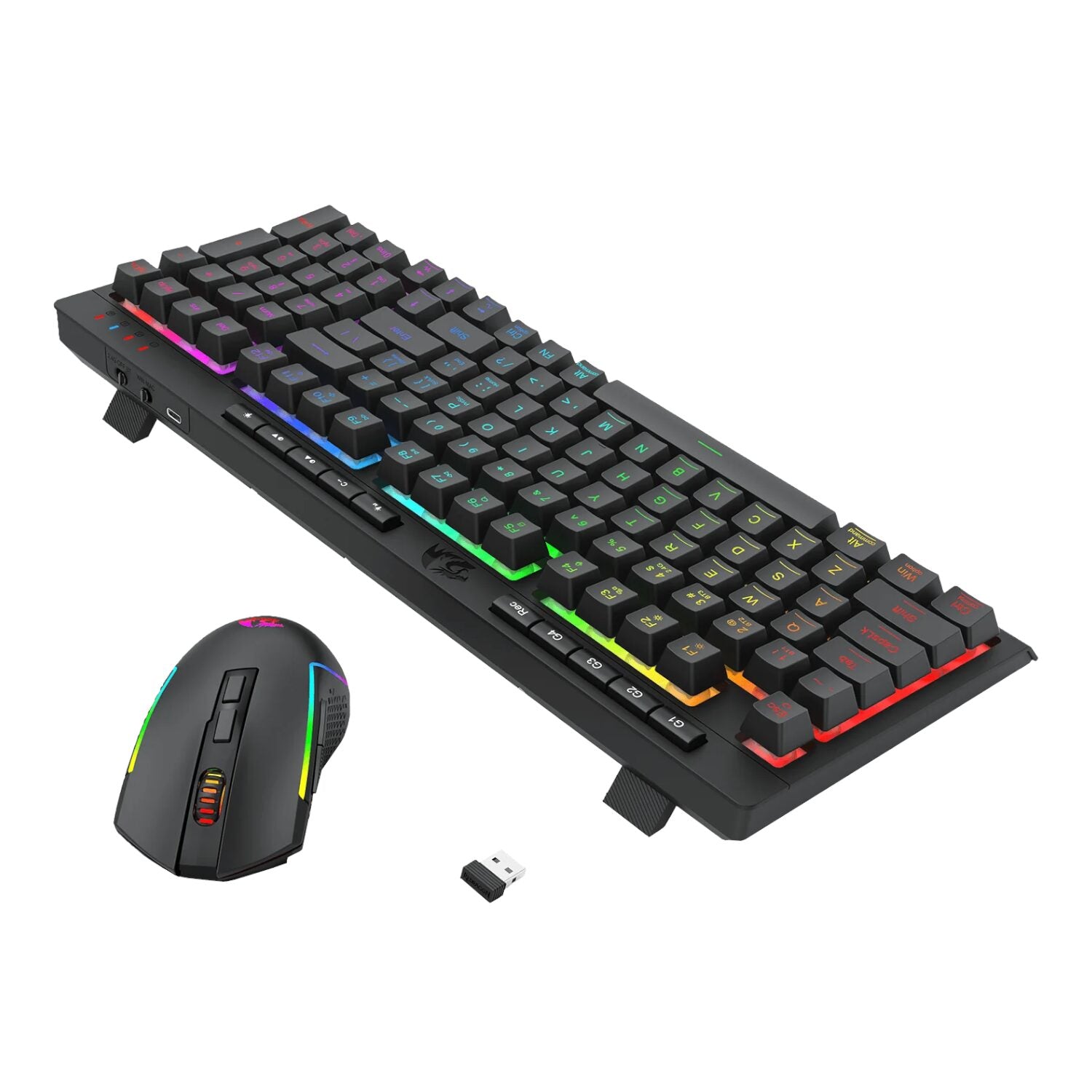 Redragon RYLO PRO S142 Tri-Mode RGB Gaming Keyboard and Mouse Combo-Wolf Media Store