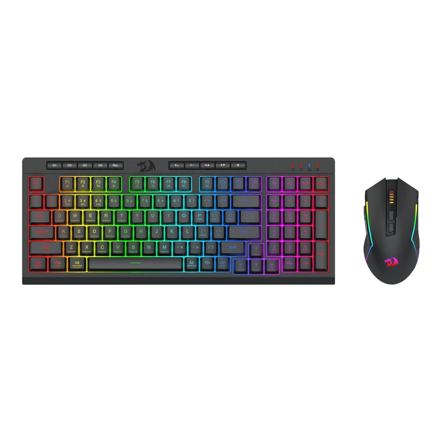 Redragon RYLO PRO S142 Tri-Mode RGB Gaming Keyboard and Mouse Combo-Wolf Media Store