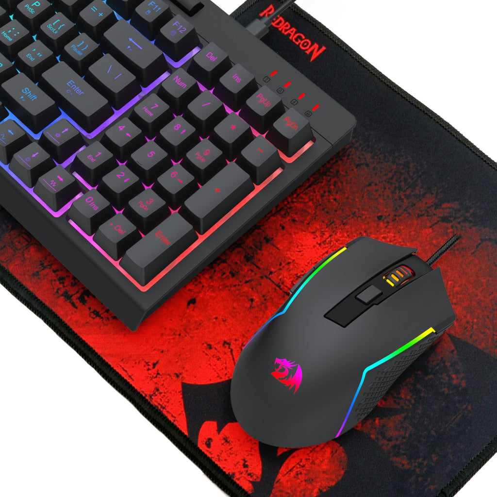 Redragon 4-in-1 Keyboard | Mouse | Mousepad | RGB Headset Gaming Combo-Wolf Media Store