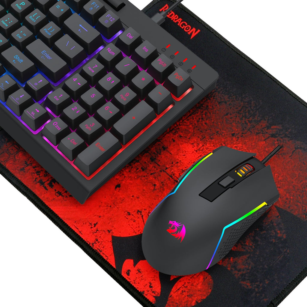 Redragon 4-in-1 Keyboard | Mouse | Mousepad | Headset Gaming Combo-Wolf Media Store