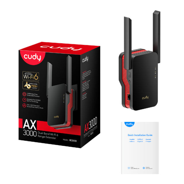 Cudy AX3000 WiFi Range Extender | Wall Plug-Wolf Media Store