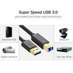 UGreen US210 USB-A Printer Cable 2M - Black - Wolf Media Store