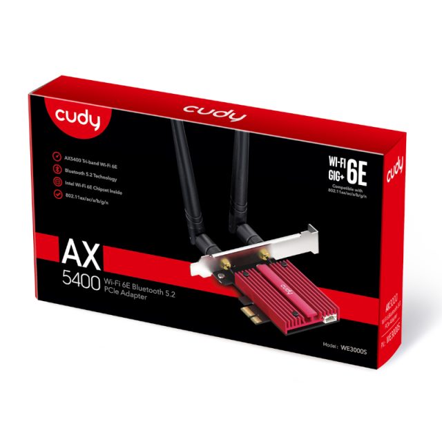 Cudy AX5400 WiFi 6E PCI Express Adapter-Wolf Media Store