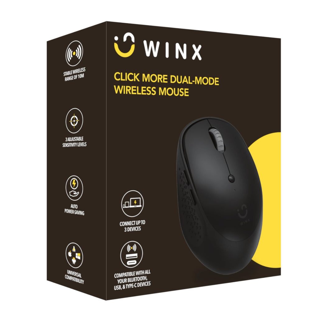 WINX CLICK More Dual-Mode Wireless Mouse - Black-Wolf Media Store