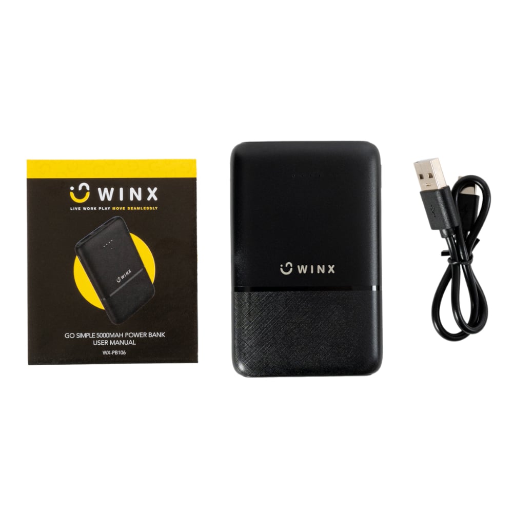 WINX GO Simple 5000mAh Power Bank-Wolf Media Store