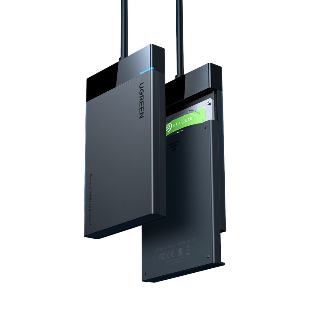 UGREEN USB 3.0 to 2.5” SATA Hard Drive Enclosure (Non-Detachable Cable) - Wolf Media Store